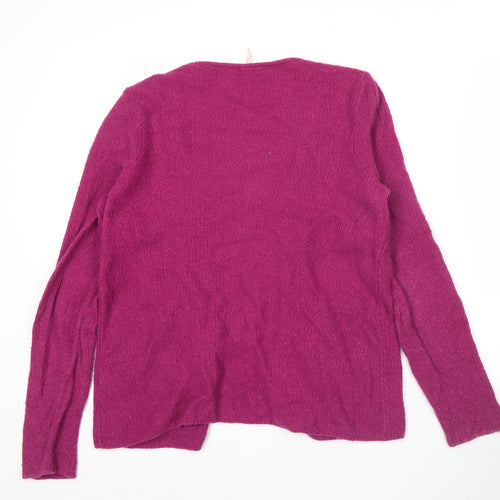 White Stuff Womens Purple Cardigan Size 8 Knit Long Sleeve Open Front