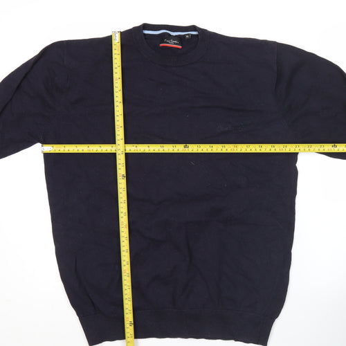 Pierre Cardin Mens Blue XL Cotton Crew Neck Pullover Jumper