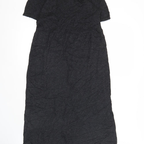 Phase Eight Women Black Size 10 Knit Shift Dress Buttons
