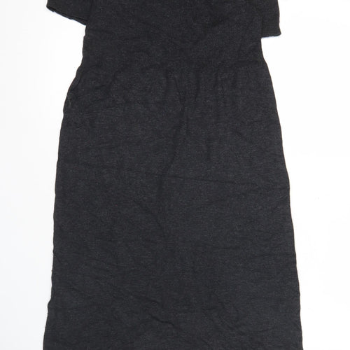 Phase Eight Women Black Size 10 Knit Shift Dress Buttons
