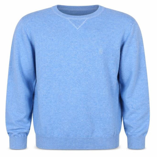 French Connection Men's Blue Cotton Acrylic Crew Neck Jumper L