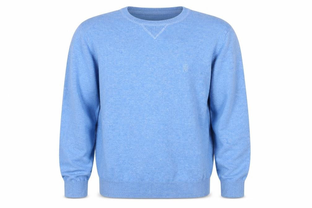 French Connection Men's Blue Cotton Acrylic Crew Neck Jumper L