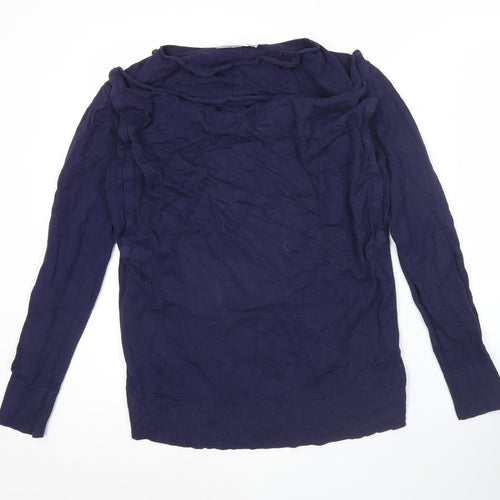 JoJo Maman Bébé Womens Blue Small Pullover Jumper Boat Neck Knit