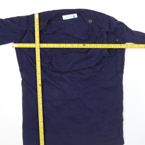 JoJo Maman Bébé Womens Blue Small Pullover Jumper Boat Neck Knit