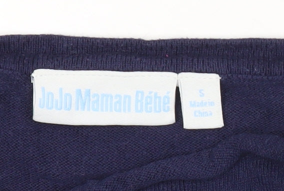 JoJo Maman Bébé Womens Blue Small Pullover Jumper Boat Neck Knit