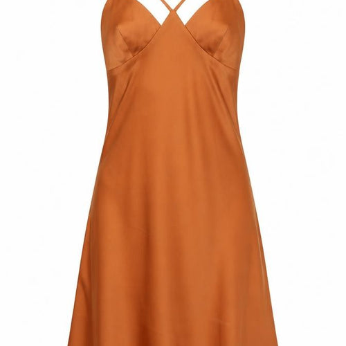 Urban Outfitters Women’s Brown Satin Slip Dress XS Sleeveless Sweetheart