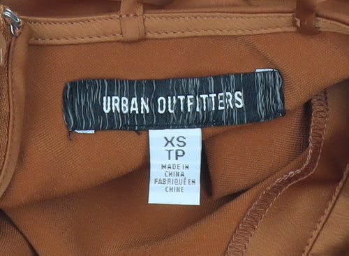 Urban Outfitters Women’s Brown Satin Slip Dress XS Sleeveless Sweetheart