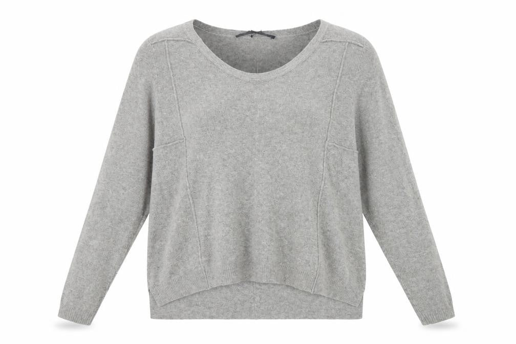 Front view of French Connection Women’s Grey Knit jumper, size M