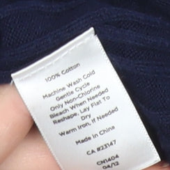 Talbots Womens Blue Cotton Cable-Knit Cardigan Jumper S