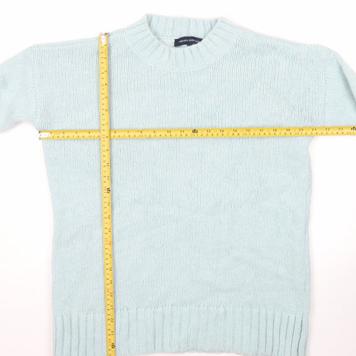 French Connection Womens Blue Crew Neck Chunky Knit Jumper Size S
