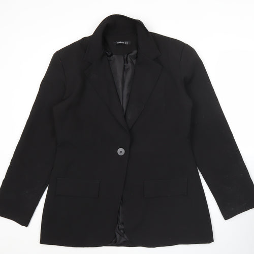 Boohoo Women’s Black Size 14 Blazer Jacket Single Breasted
