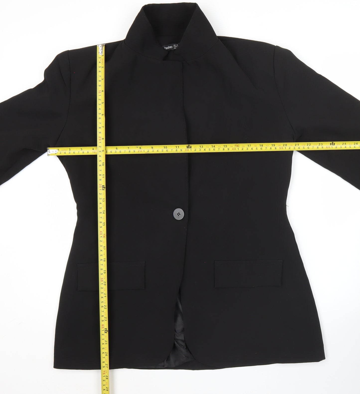 Boohoo Women’s Black Size 14 Blazer Jacket Single Breasted