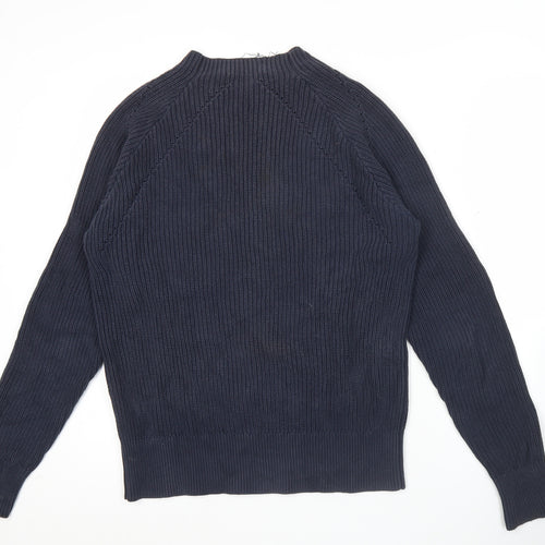 French Connection Men's Blue Cotton Chunky Knit Pullover Jumper S