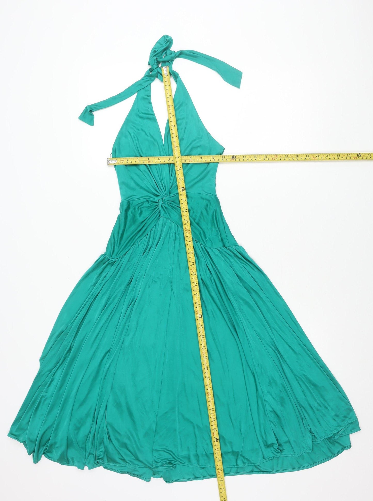 MNG Women’s Green Halter A-Line Midi Party Dress XS