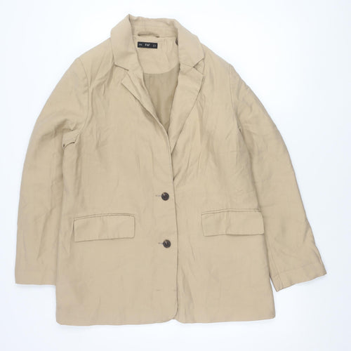 F&F Women’s Beige Double-Breasted Suit Jacket UK 16 Workwear
