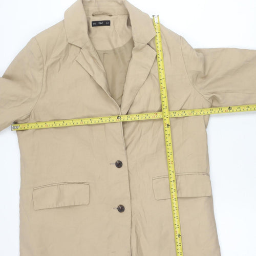 F&F Women’s Beige Double-Breasted Suit Jacket UK 16 Workwear