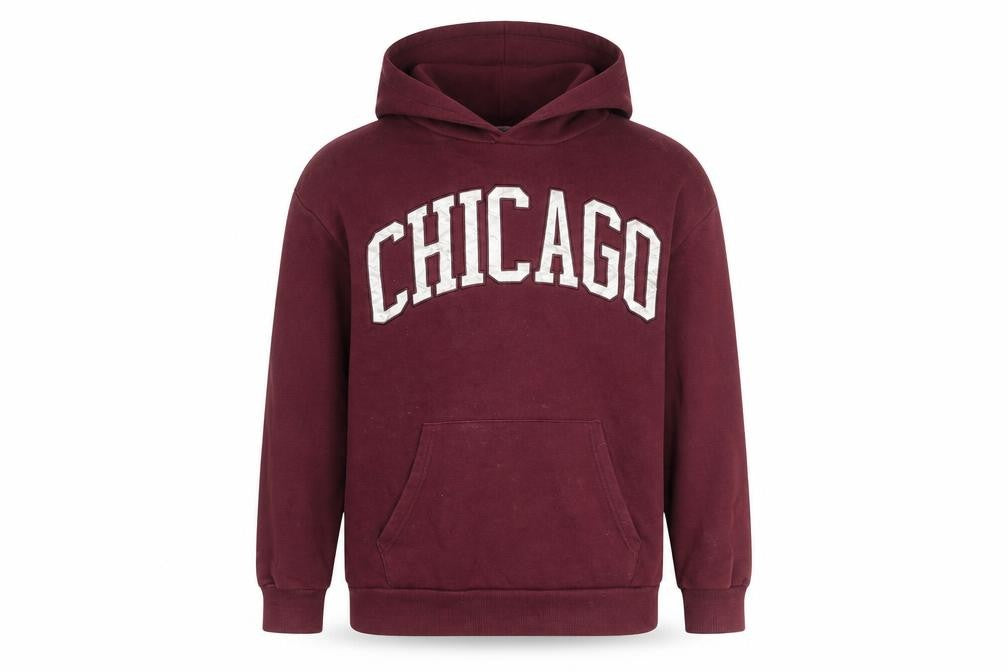 Primark Girls Red Chicago Pullover Hoodie 11-12 Years Cotton Blend