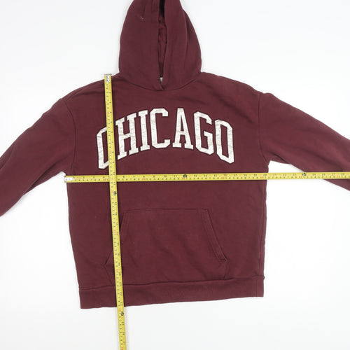 Primark Girls Red Chicago Pullover Hoodie 11-12 Years Cotton Blend