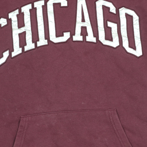 Primark Girls Red Chicago Pullover Hoodie 11-12 Years Cotton Blend