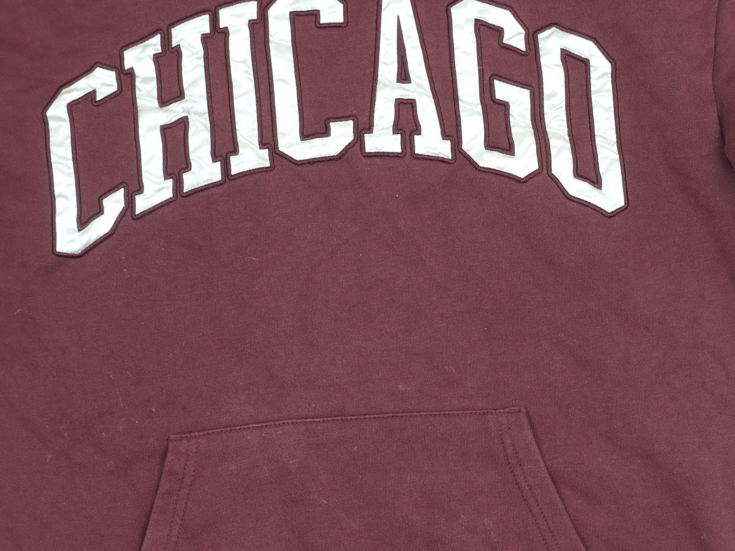Primark Girls Red Chicago Pullover Hoodie 11-12 Years Cotton Blend