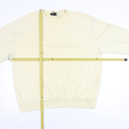 ASOS Women Yellow Cotton Crew Neck Pullover Sweatshirt UK 12
