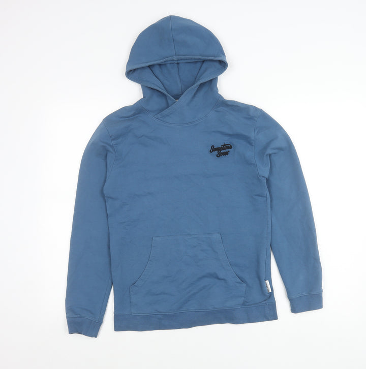 Sometime Soon Boys Blue Pullover Hoodie 12 Years Long Sleeve Cotton
