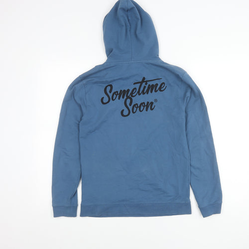 Sometime Soon Boys Blue Pullover Hoodie 12 Years Long Sleeve Cotton