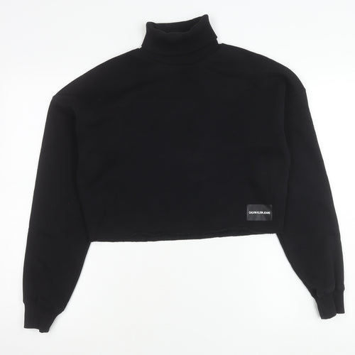 Calvin Klein Jeans Womens Black Roll Neck Pullover Jumper Size S