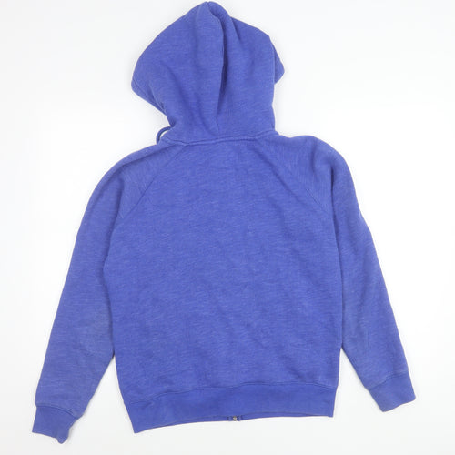 Jack Wills Womens Blue Hoodie Jacket UK 12 Full Zip Cotton Blend