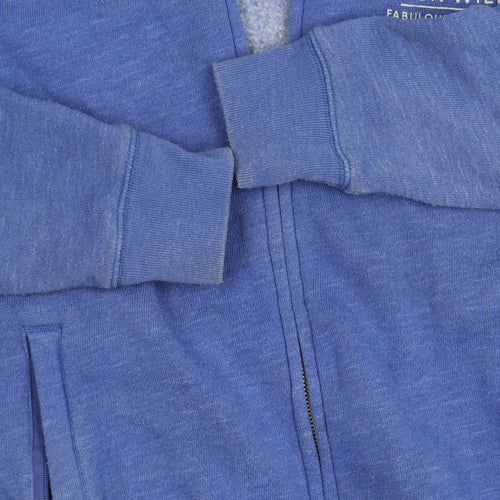 Jack Wills Womens Blue Hoodie Jacket UK 12 Full Zip Cotton Blend
