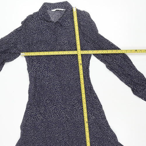 & Other Stories Women’s Blue Polka Dot Long Sleeve Shirt Dress Size 8