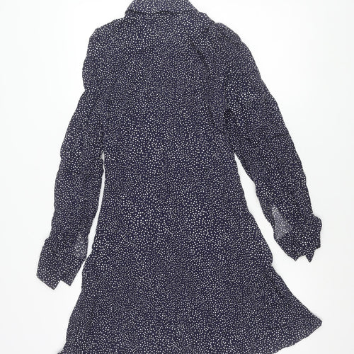 & Other Stories Women’s Blue Polka Dot Long Sleeve Shirt Dress Size 8