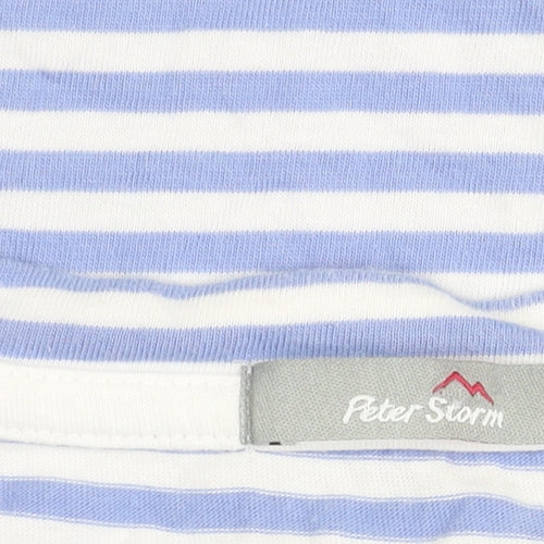 Peter Storm Women’s Blue Striped Cotton T-Shirt Size 8