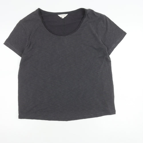 Marks and Spencer Per Una Women’s Grey Size 14 Scoop Neck T-Shirt