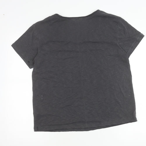 Marks and Spencer Per Una Women’s Grey Size 14 Scoop Neck T-Shirt