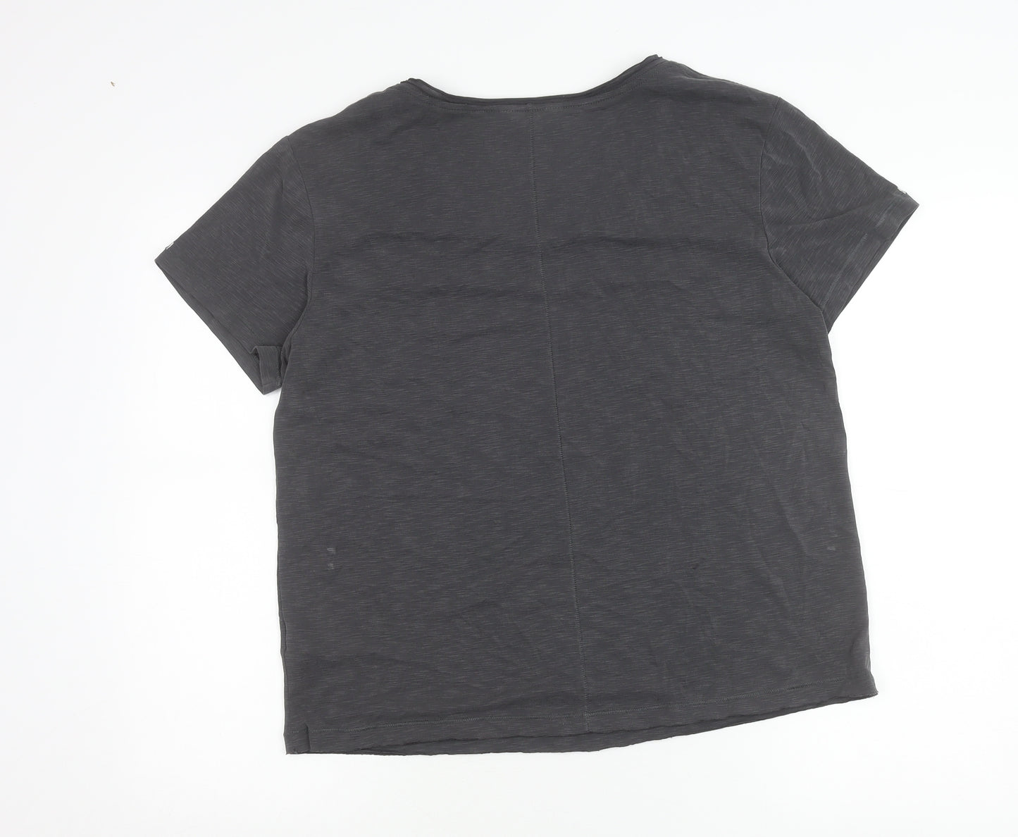 Marks and Spencer Per Una Women’s Grey Size 14 Scoop Neck T-Shirt