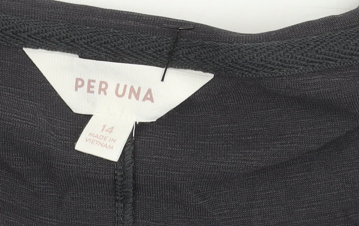 Marks and Spencer Per Una Women’s Grey Size 14 Scoop Neck T-Shirt