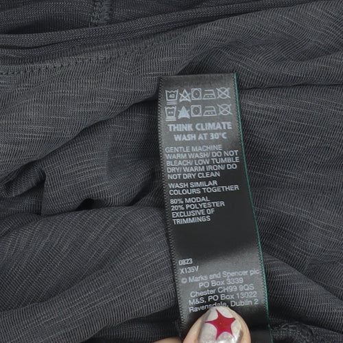 Marks and Spencer Per Una Women’s Grey Size 14 Scoop Neck T-Shirt