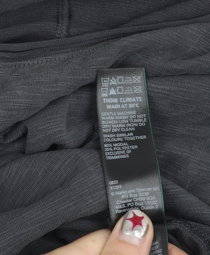 Marks and Spencer Per Una Women’s Grey Size 14 Scoop Neck T-Shirt