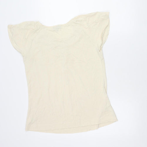Next Women’s Beige Beaded Scoop Neck Blouse Size 16