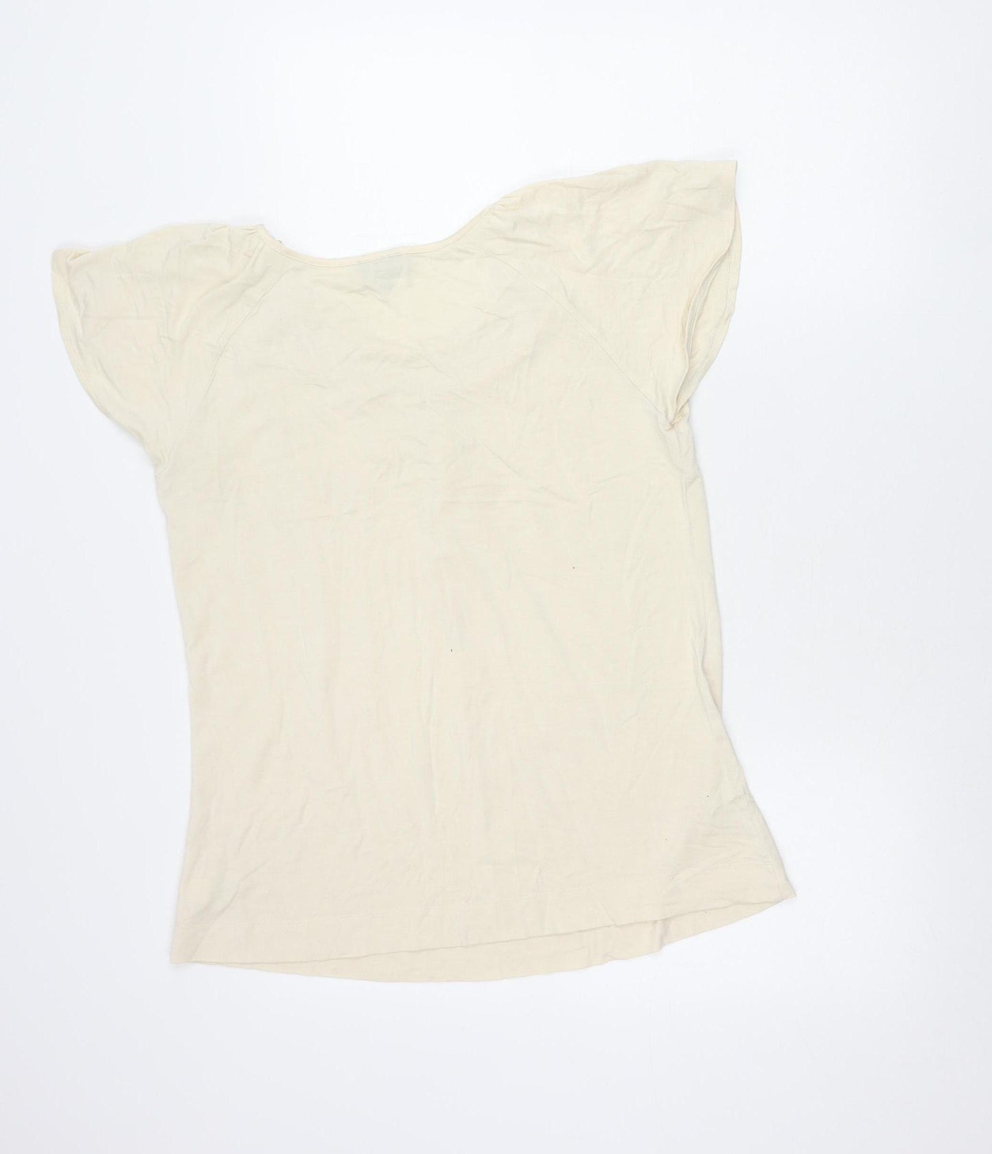 Next Women’s Beige Beaded Scoop Neck Blouse Size 16