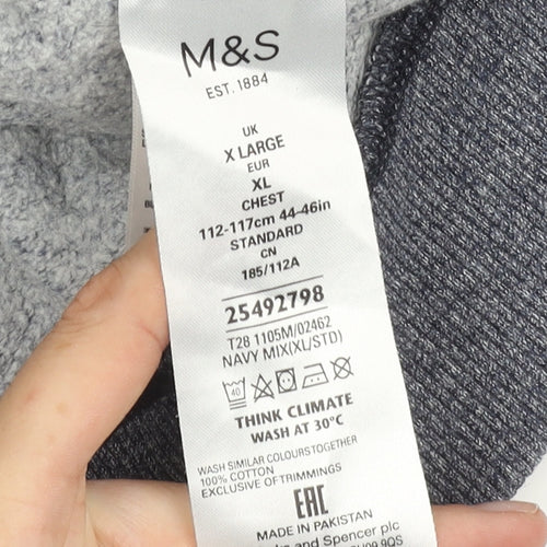 Marks and Spencer Men’s Blue XL 44-46" Full Zip Cotton Jacket