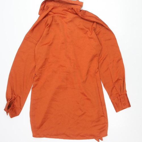 In The Style Women’s Orange Shirt Dress Size 12 Long Sleeve Collared