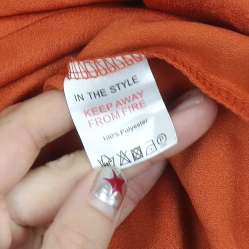 In The Style Women’s Orange Shirt Dress Size 12 Long Sleeve Collared