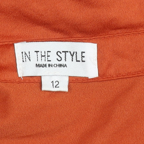 In The Style Women’s Orange Shirt Dress Size 12 Long Sleeve Collared