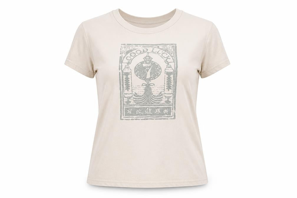 Red Herring Womens Beige Cotton Glitter Print T-Shirt Size 12