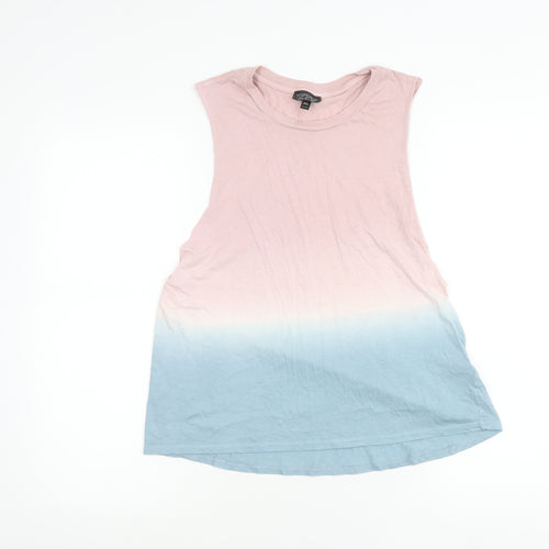 Topshop Women's Multicoloured Size 8 Cotton Tank Top