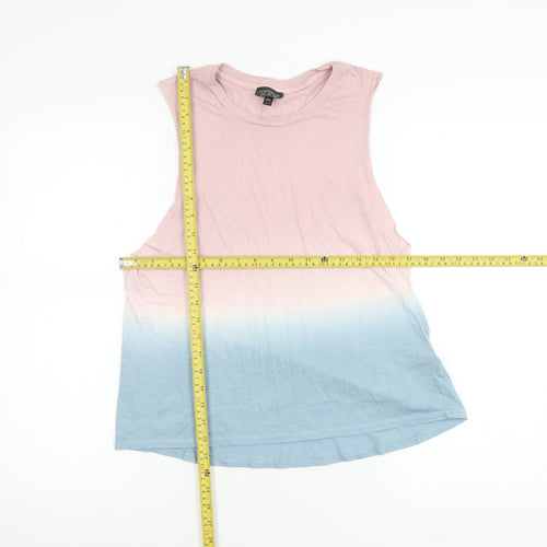 Topshop Women's Multicoloured Size 8 Cotton Tank Top