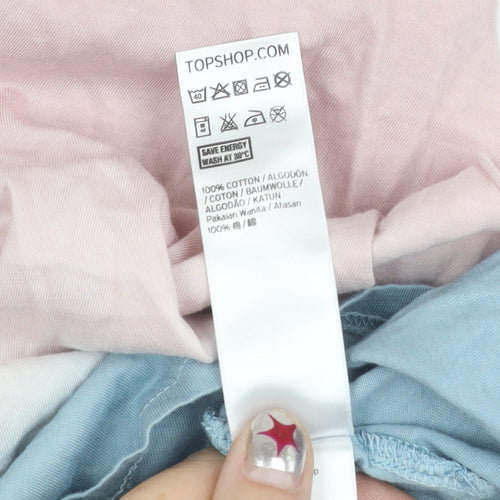 Topshop Women's Multicoloured Size 8 Cotton Tank Top