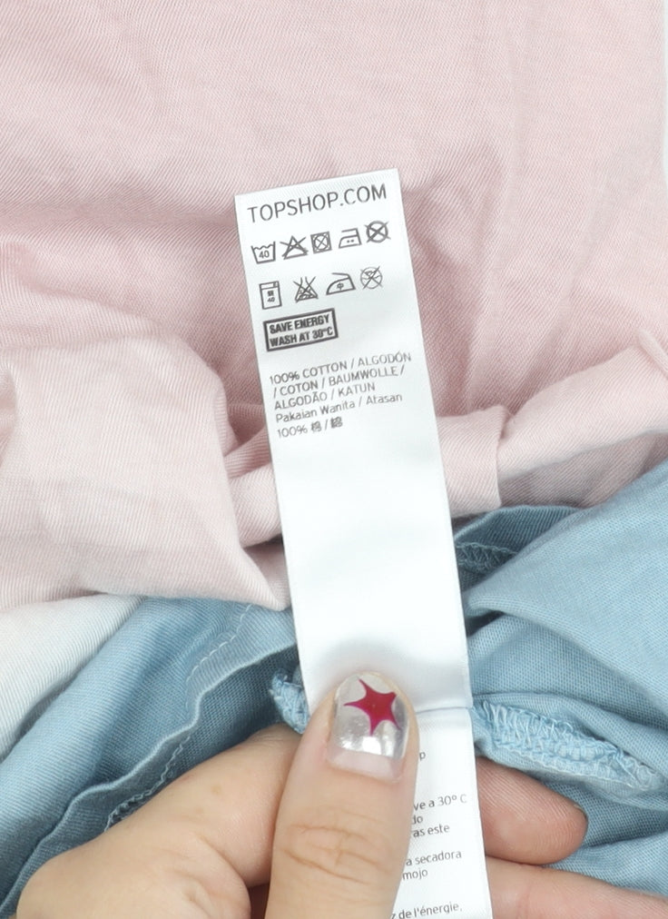 Topshop Women's Multicoloured Size 8 Cotton Tank Top